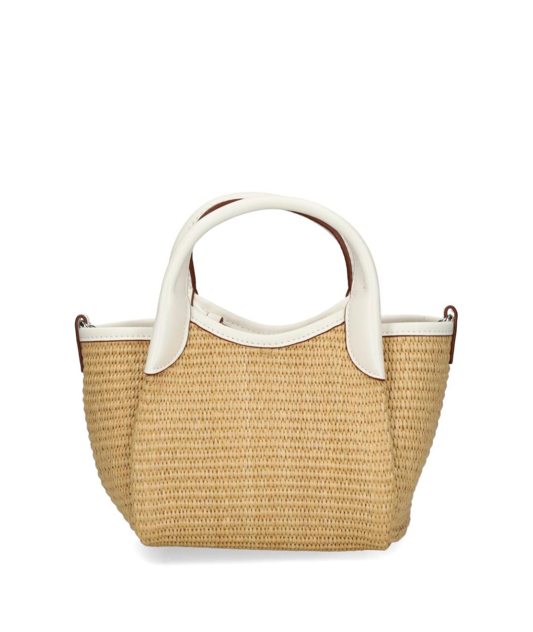 EMPORIO ARMANI Бежевая пелетеная сумка тоут, фото 2