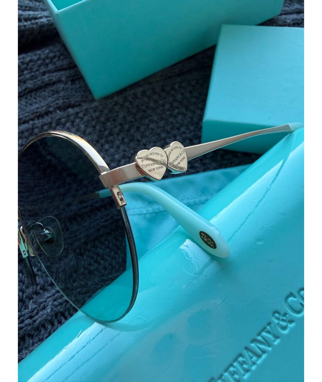TIFFANY&CO Голубые металлические солнцезащитные очки, фото 4