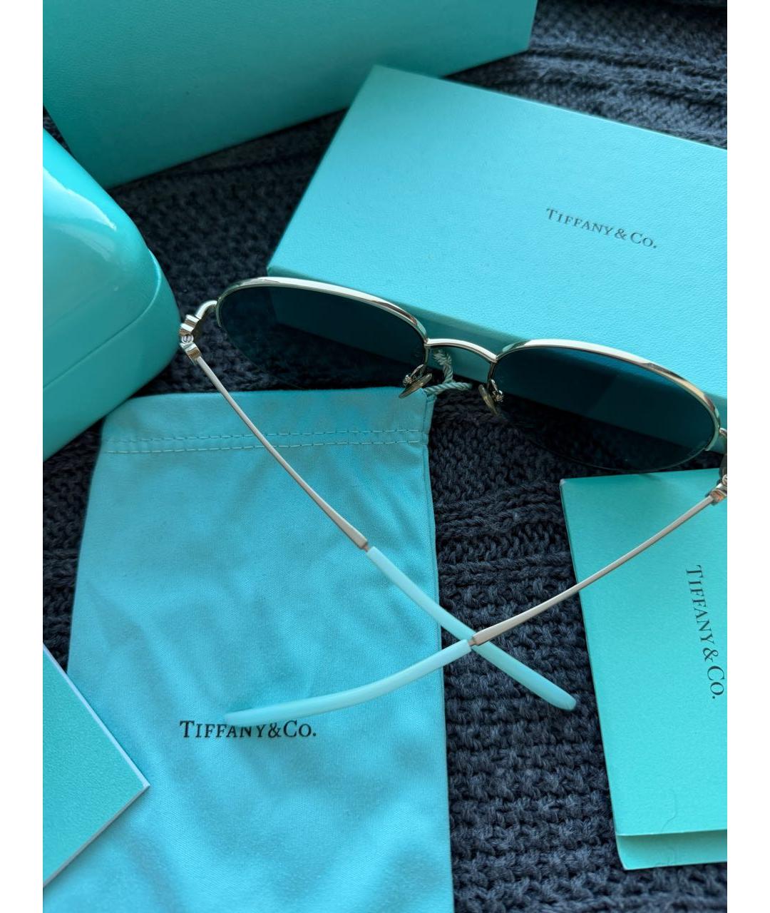 TIFFANY&CO Голубые металлические солнцезащитные очки, фото 8
