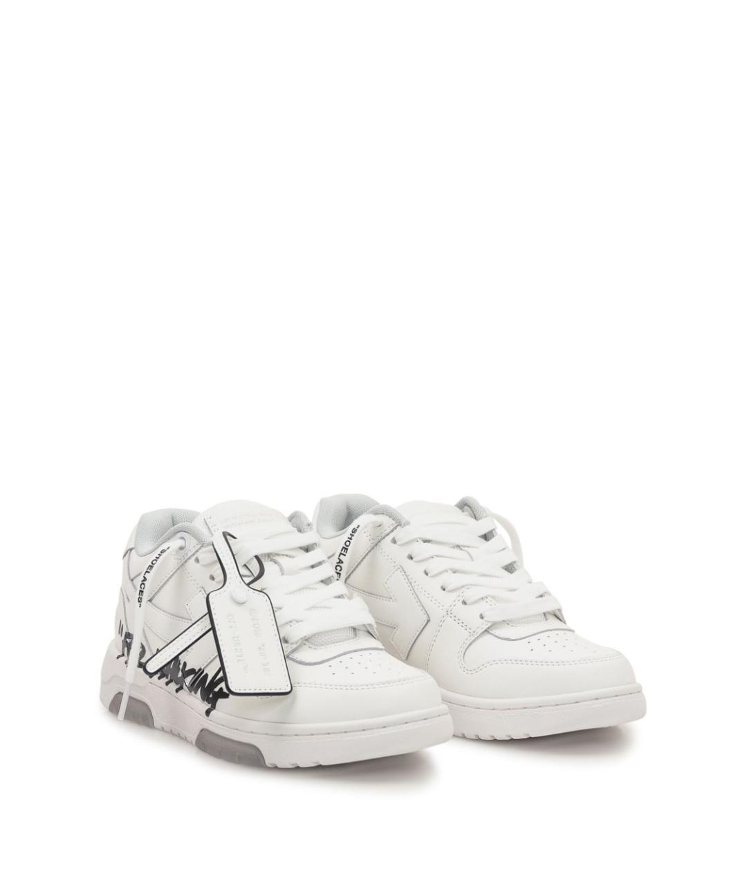 OFF-WHITE Белые кожаные кроссовки, фото 4