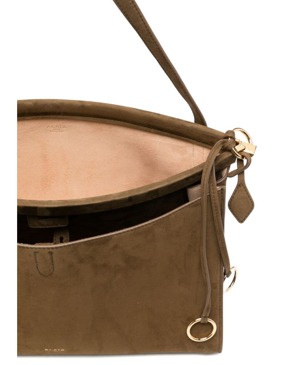 ALAIA Хаки замшевая сумка через плечо, фото 3