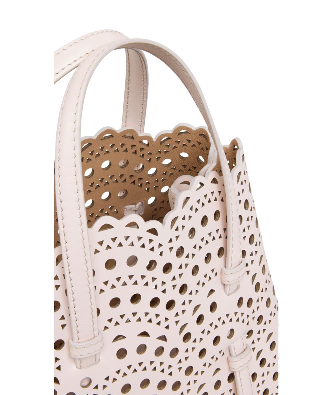 ALAIA Бежевая кожаная сумка тоут, фото 5