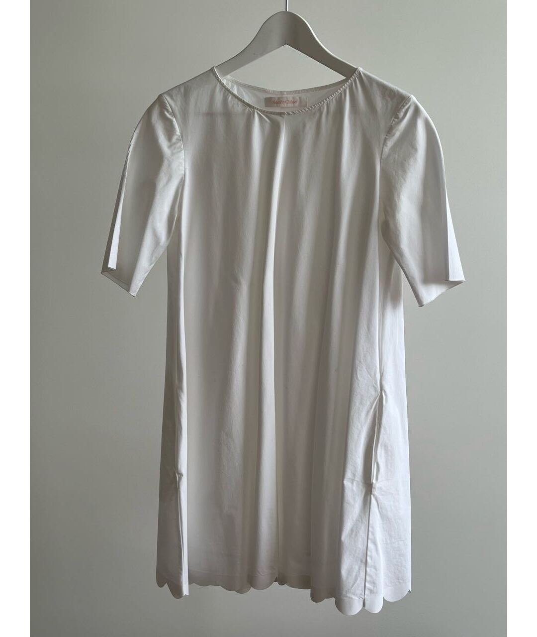 SEE BY CHLOE Белое хлопковое повседневное платье, фото 8