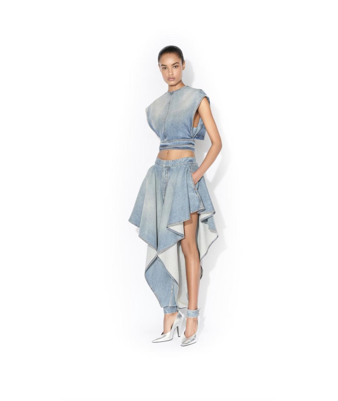 ALAIA Голубая хлопковая майка, фото 2