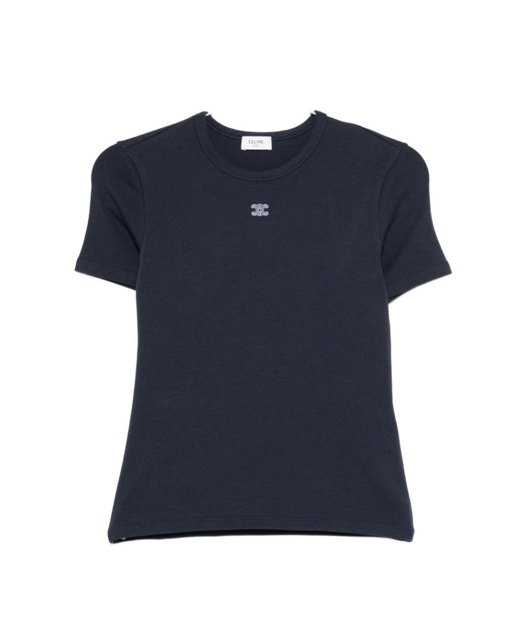 CELINE Синяя хлопковая футболка, фото 1