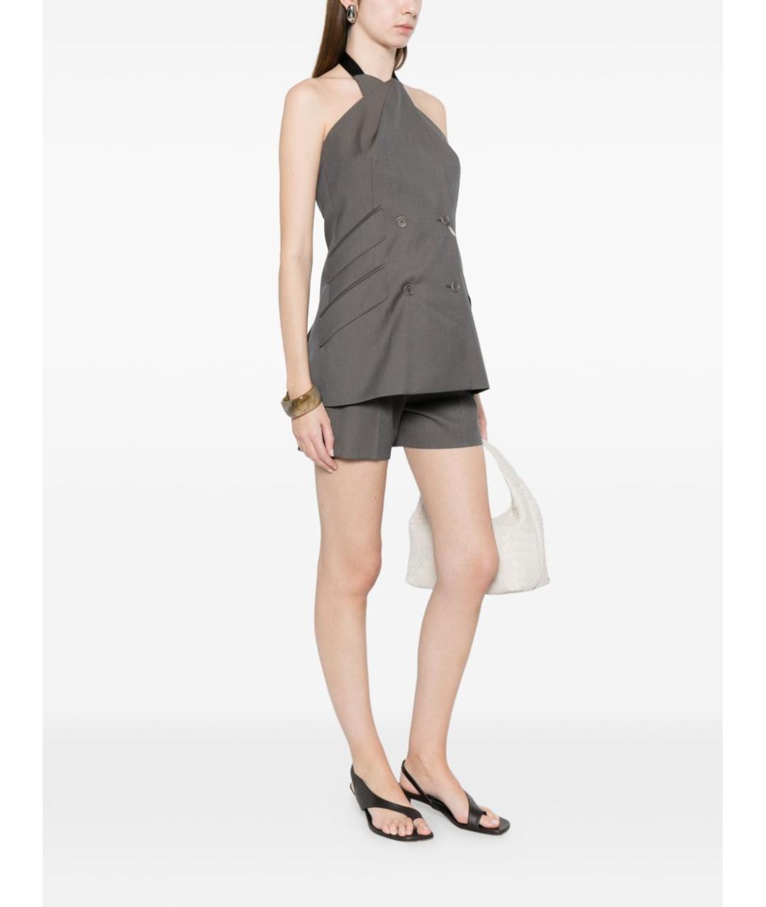 MAX MARA Серые шерстяные шорты, фото 3