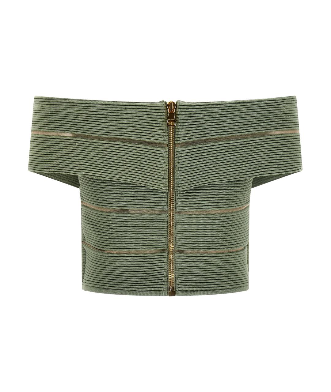 BALMAIN Зеленая вискозная блузы, фото 2