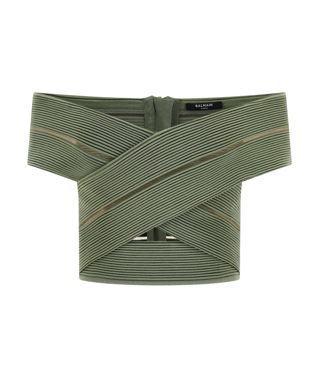 BALMAIN Зеленая вискозная блузы, фото 1