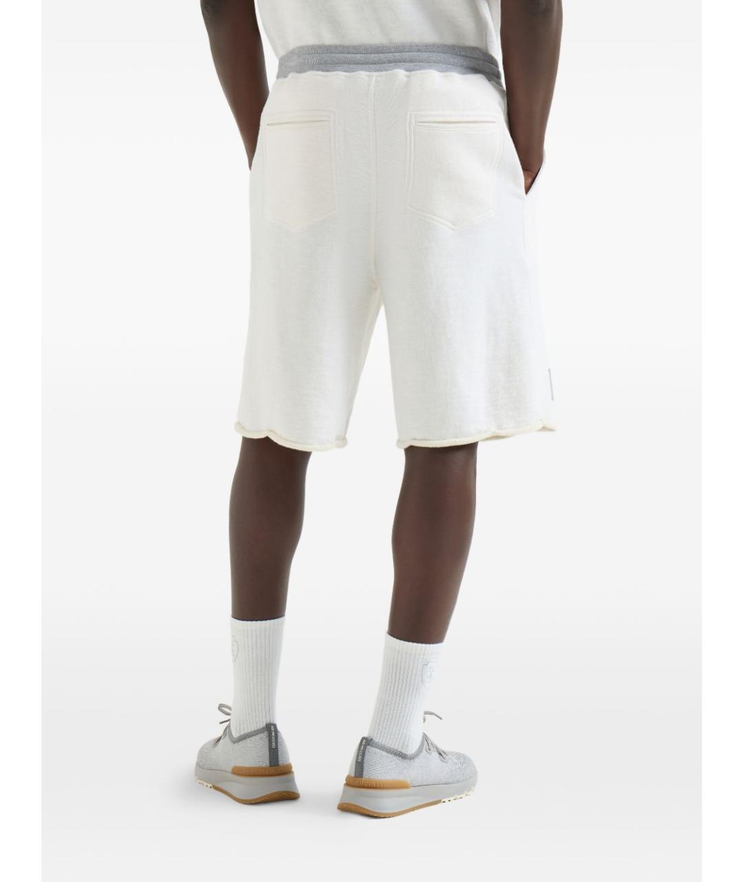 BRUNELLO CUCINELLI Белые хлопковые шорты, фото 3