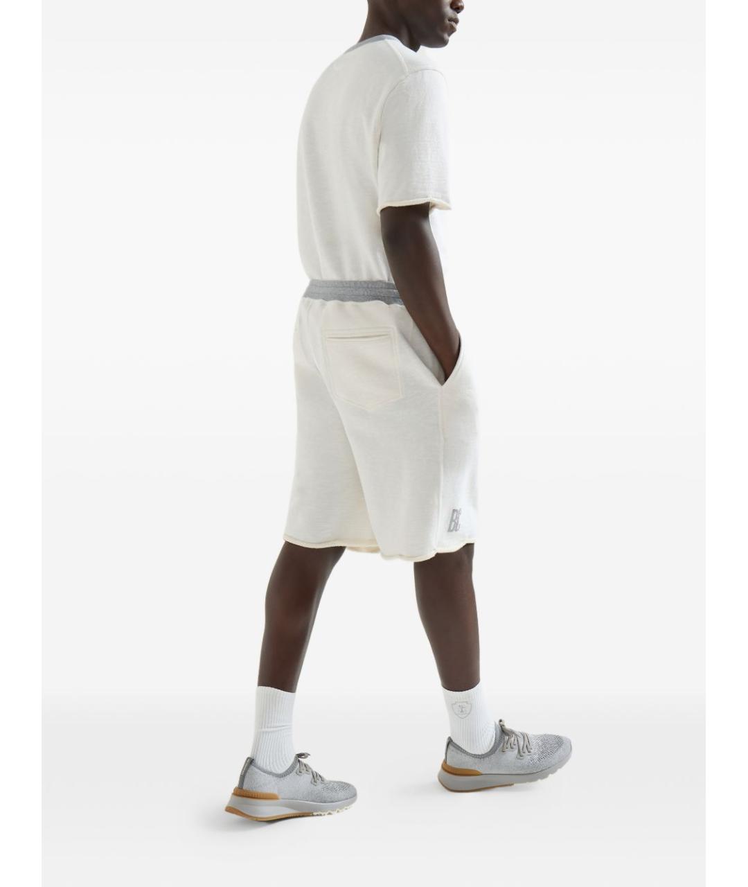 BRUNELLO CUCINELLI Белые хлопковые шорты, фото 2