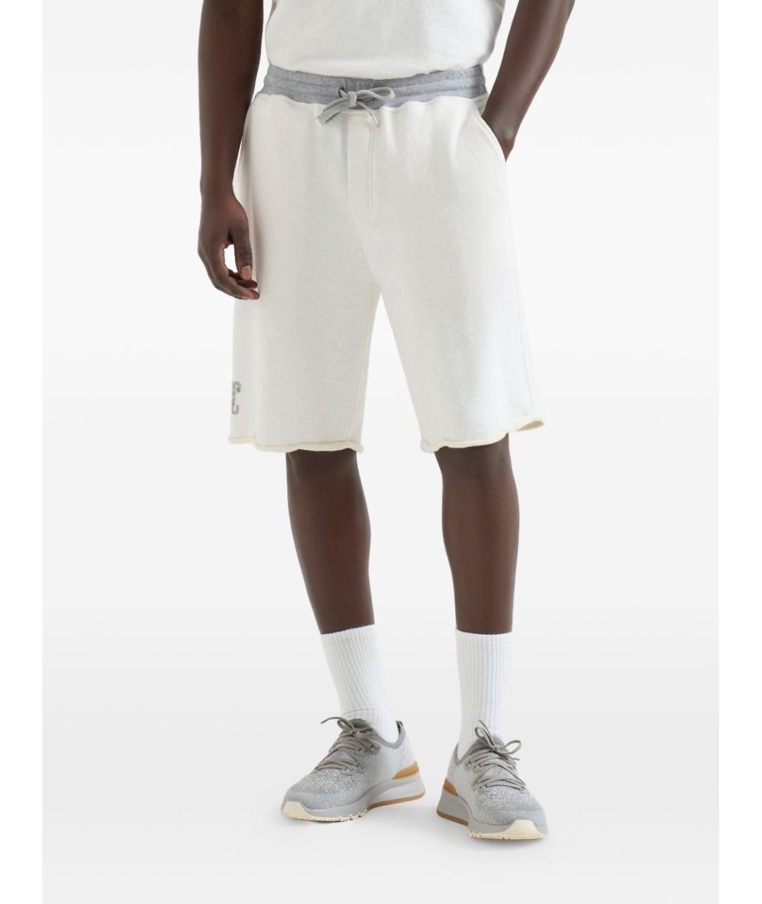 BRUNELLO CUCINELLI Белые хлопковые шорты, фото 6