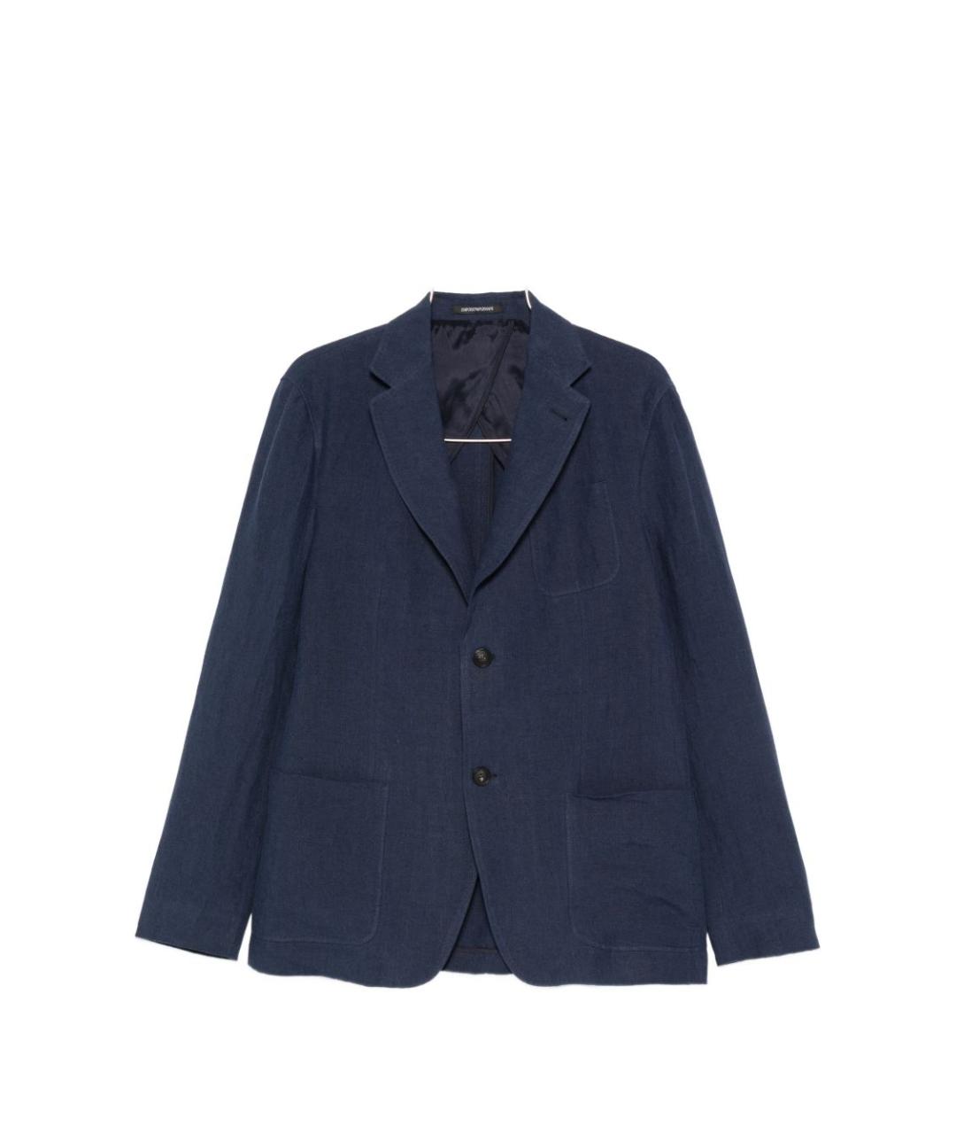 EMPORIO ARMANI Синий льняной пиджак, фото 1