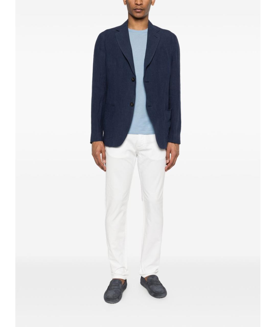 EMPORIO ARMANI Синий льняной пиджак, фото 2
