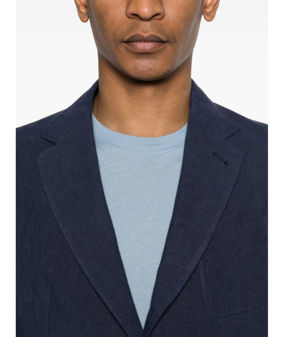 EMPORIO ARMANI Синий льняной пиджак, фото 4