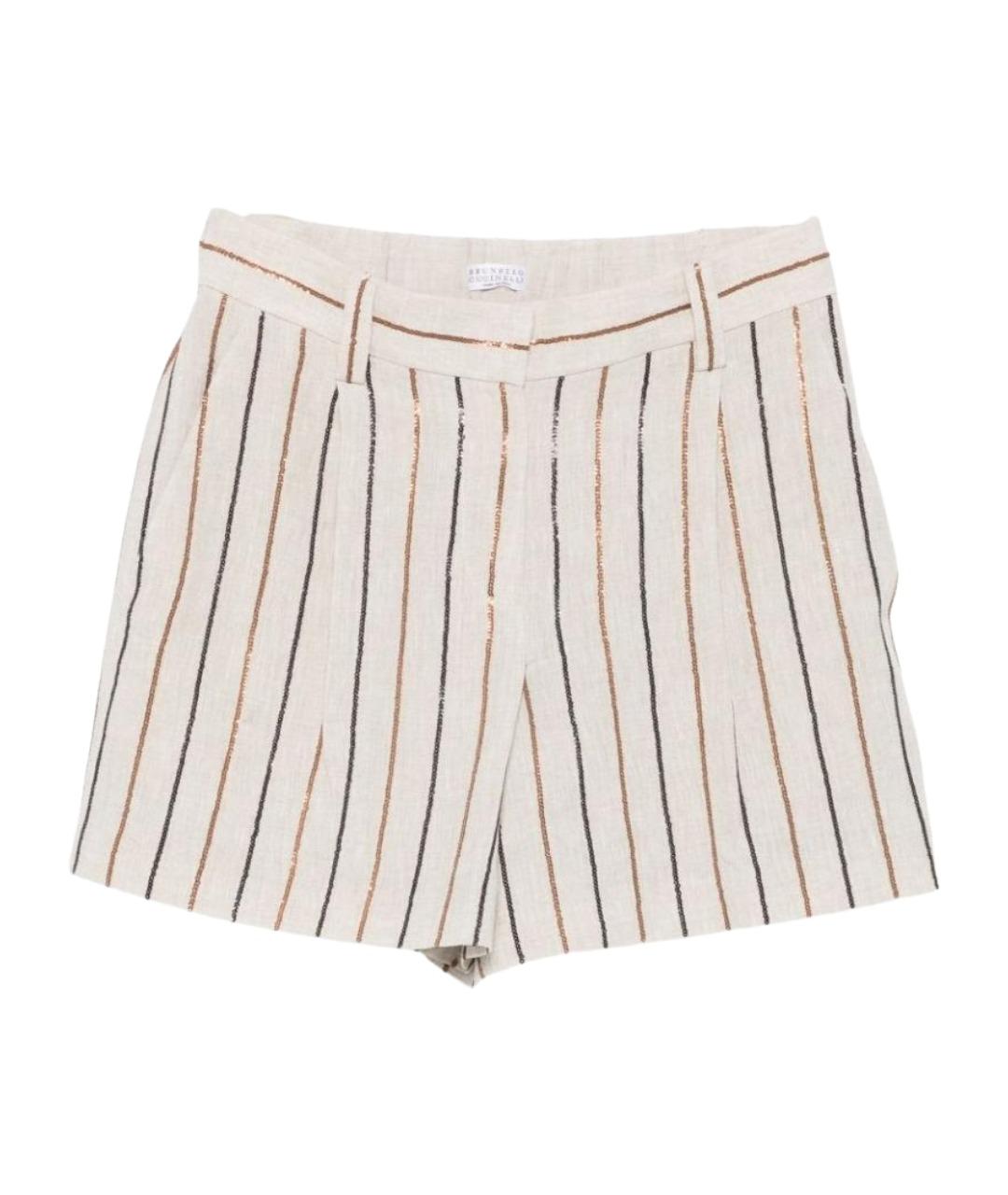 BRUNELLO CUCINELLI Бежевые льняные шорты, фото 1