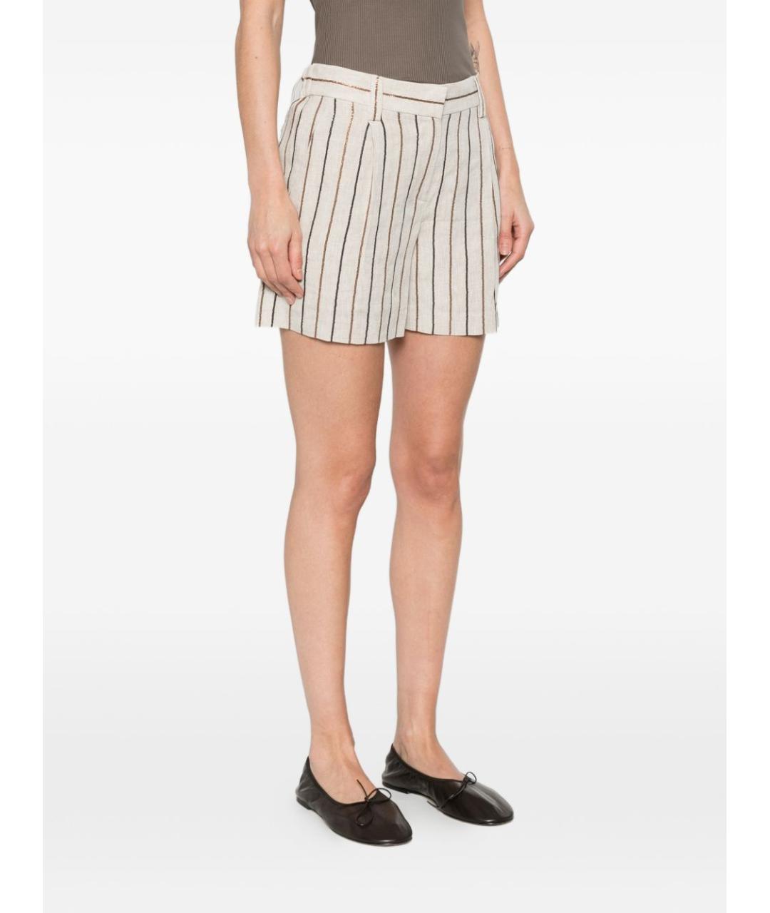 BRUNELLO CUCINELLI Бежевые льняные шорты, фото 5