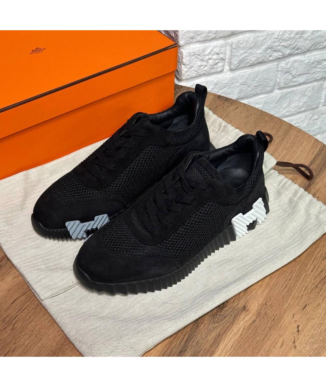 HERMES Черные низкие кроссовки / кеды, фото 2