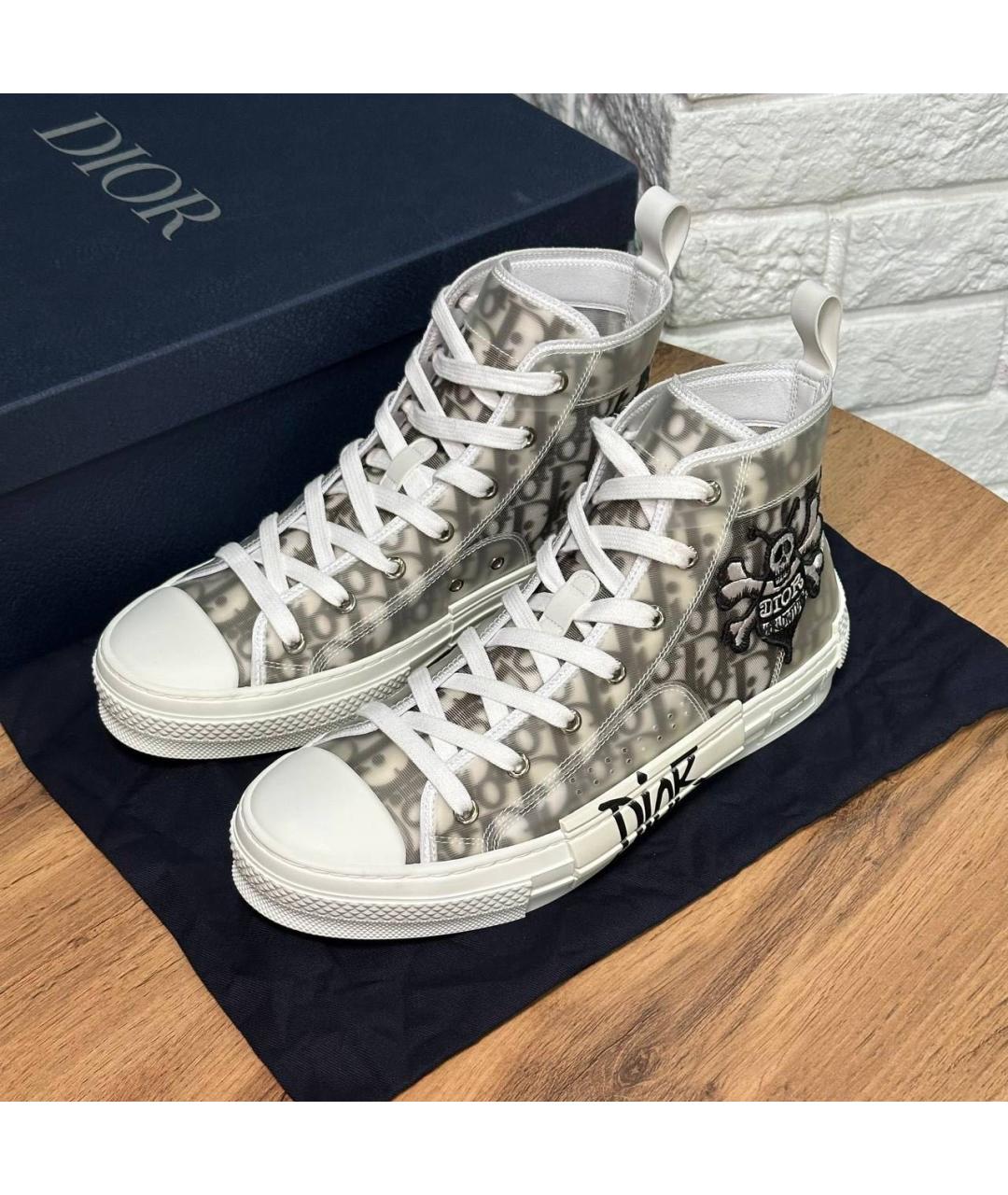 CHRISTIAN DIOR Серые высокие кроссовки / кеды, фото 2