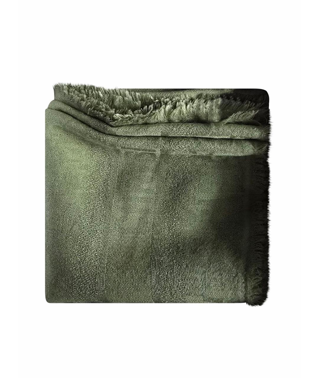 CHRISTIAN DIOR Зеленый кашемировый шарф, фото 1