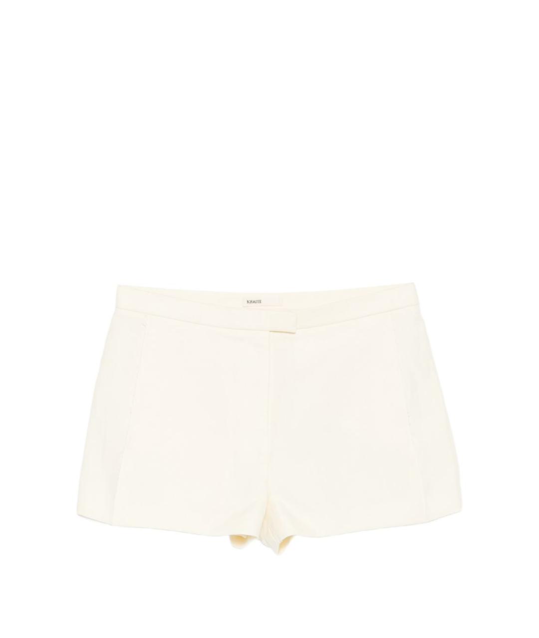 KHAITE Бежевые льняные шорты, фото 1