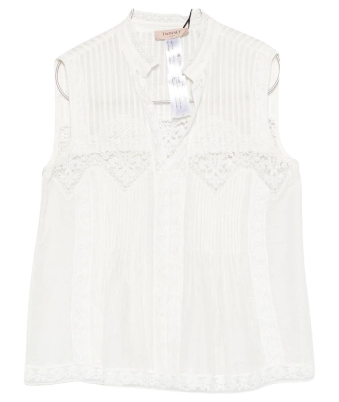 TWIN-SET Белая хлопковая рубашка, фото 1