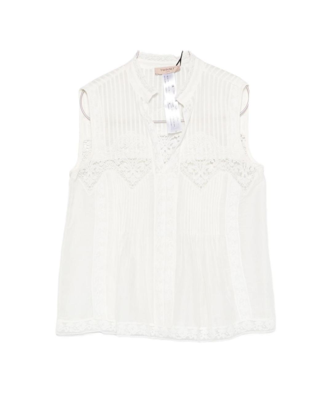 TWIN-SET Белая хлопковая рубашка, фото 3