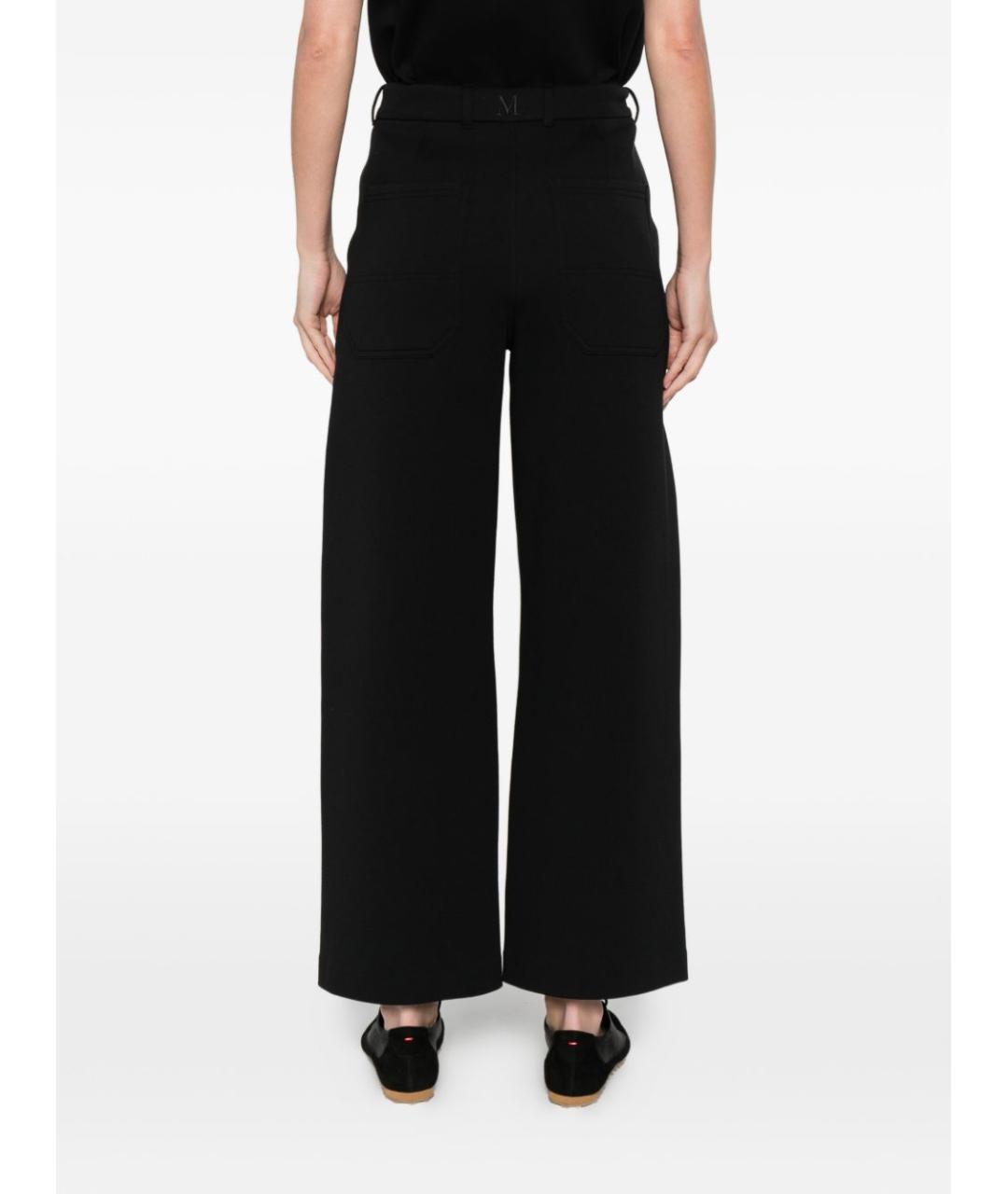 'S MAX MARA Черные хлопковые прямые брюки, фото 4