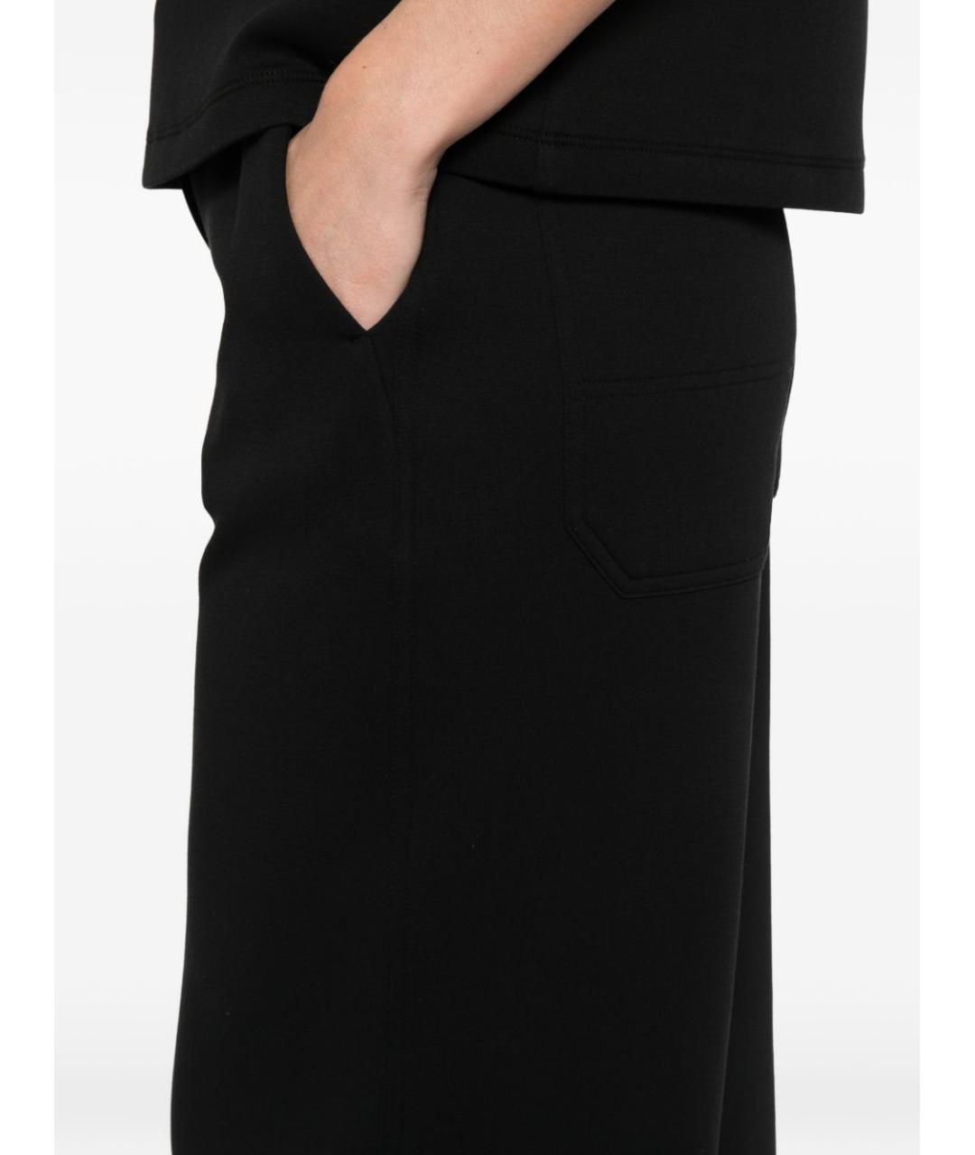 'S MAX MARA Черные хлопковые прямые брюки, фото 5