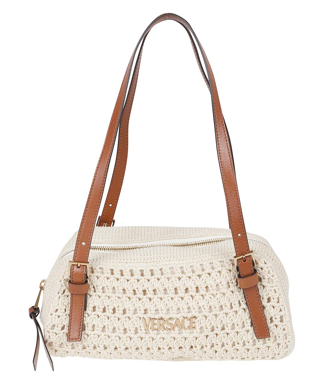 VERSACE Бежевая тканевая сумка тоут, фото 1