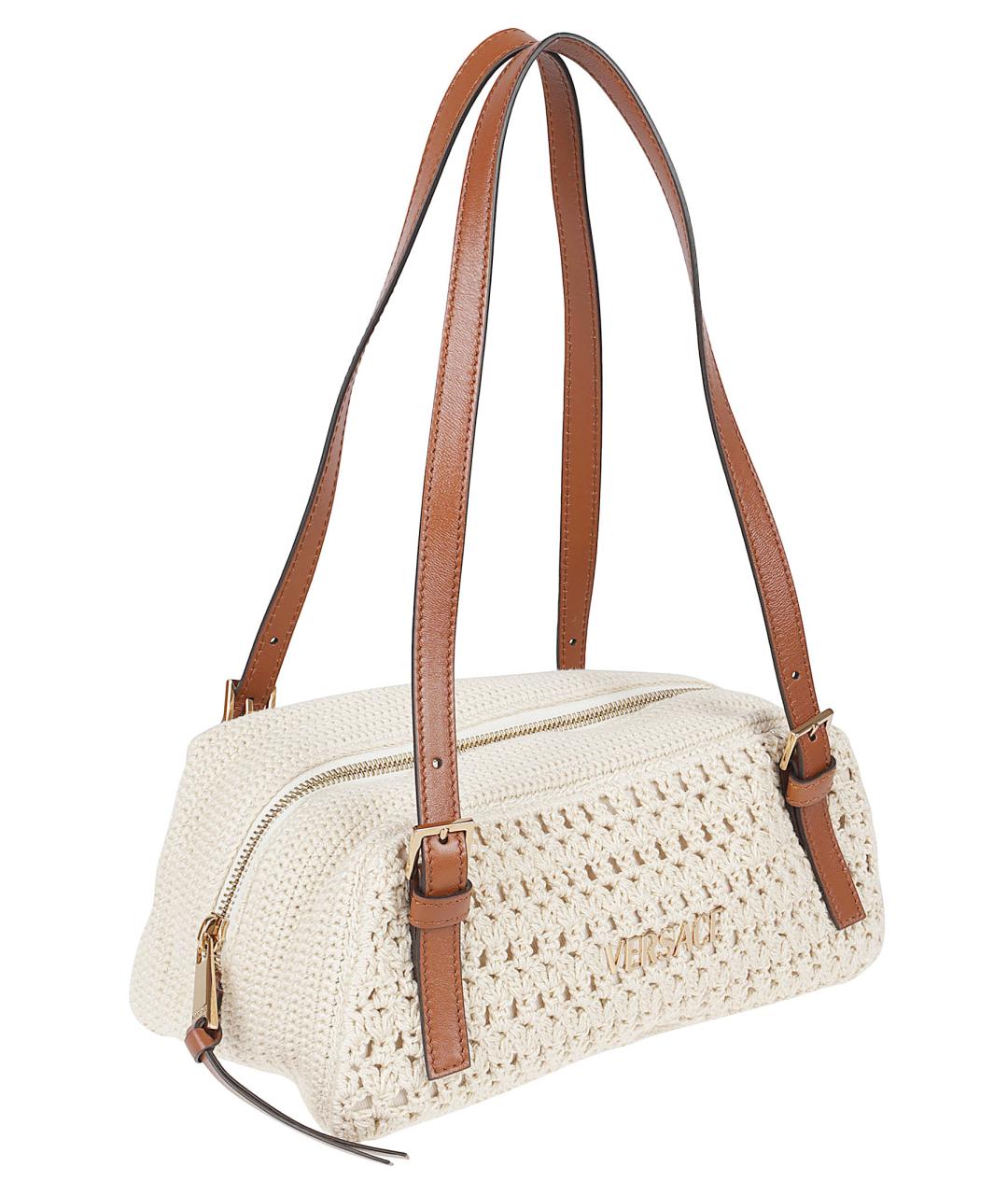 VERSACE Бежевая тканевая сумка тоут, фото 3
