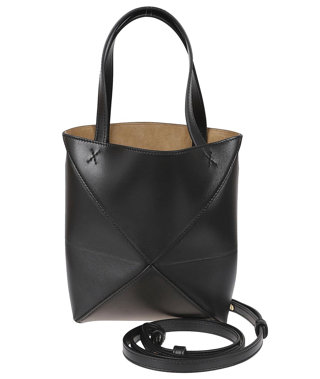 LOEWE Черная кожаная сумка тоут, фото 2