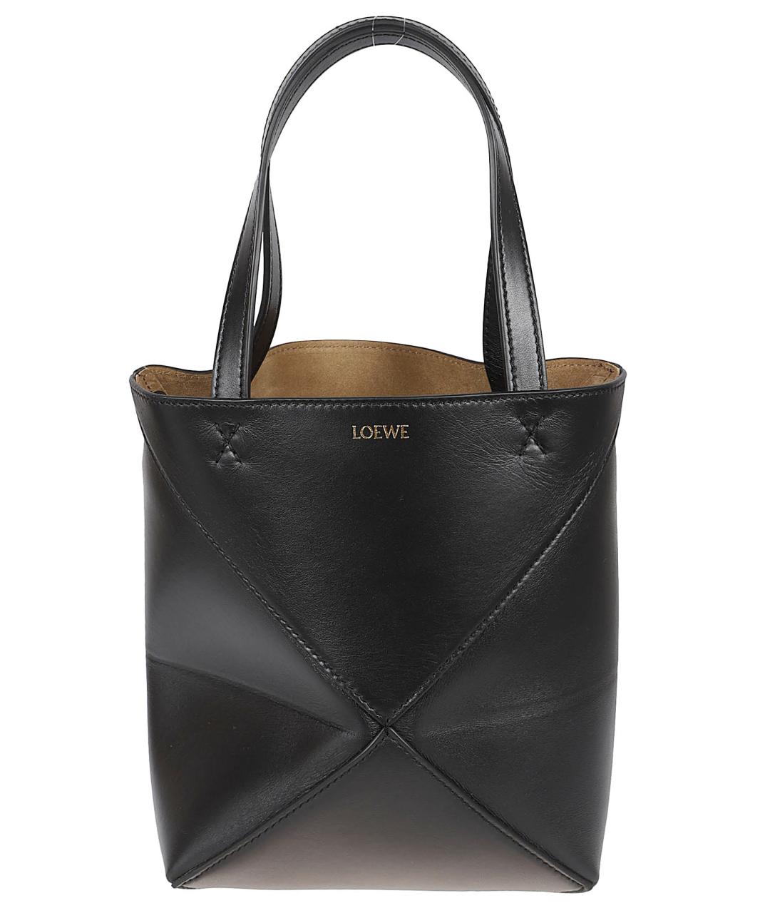 LOEWE Черная кожаная сумка тоут, фото 1