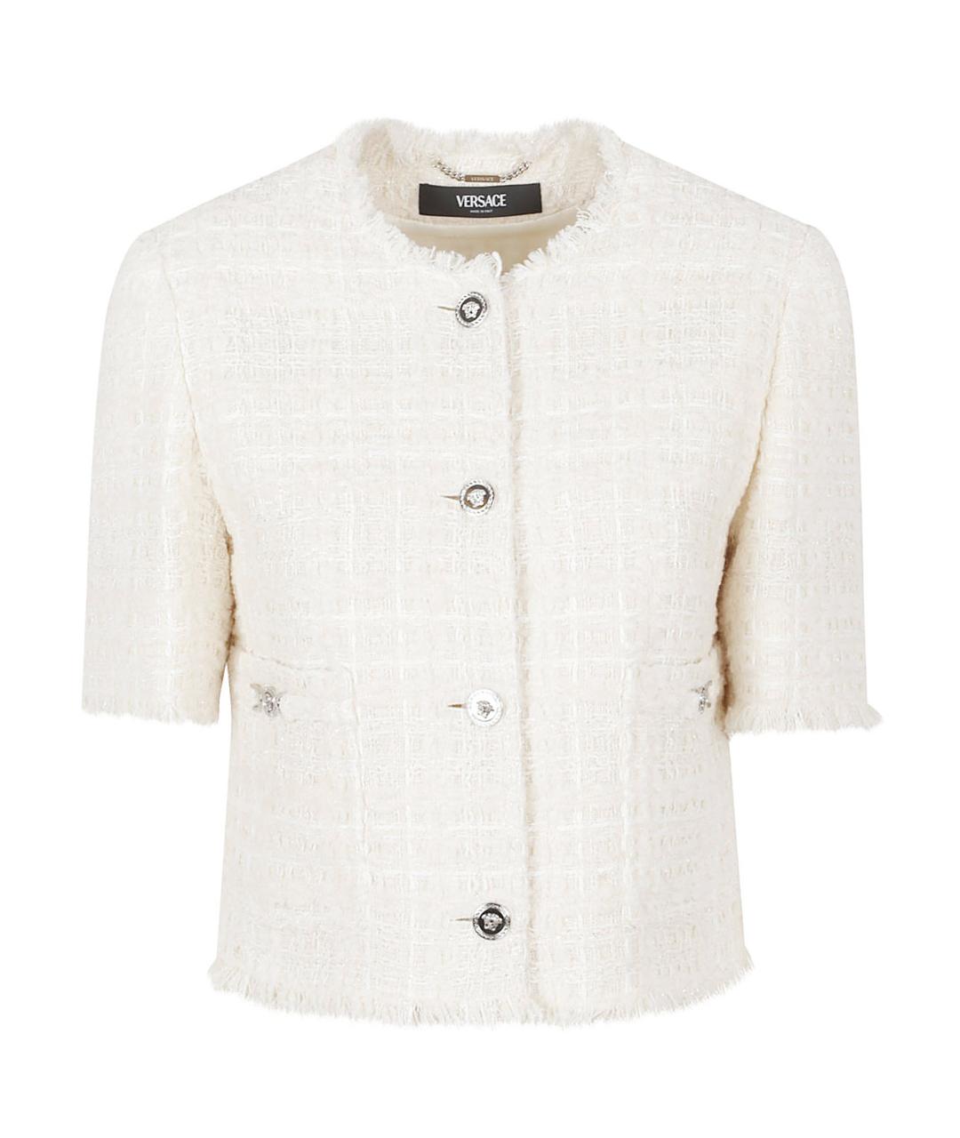 VERSACE Белый полиэстеровый жакет/пиджак, фото 1