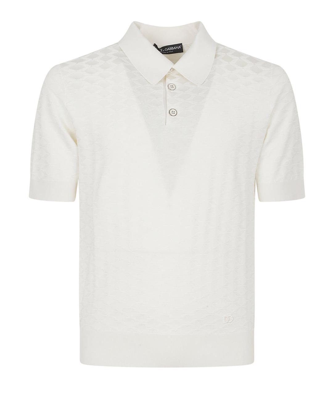 DOLCE&GABBANA Белое поло с коротким рукавом, фото 1