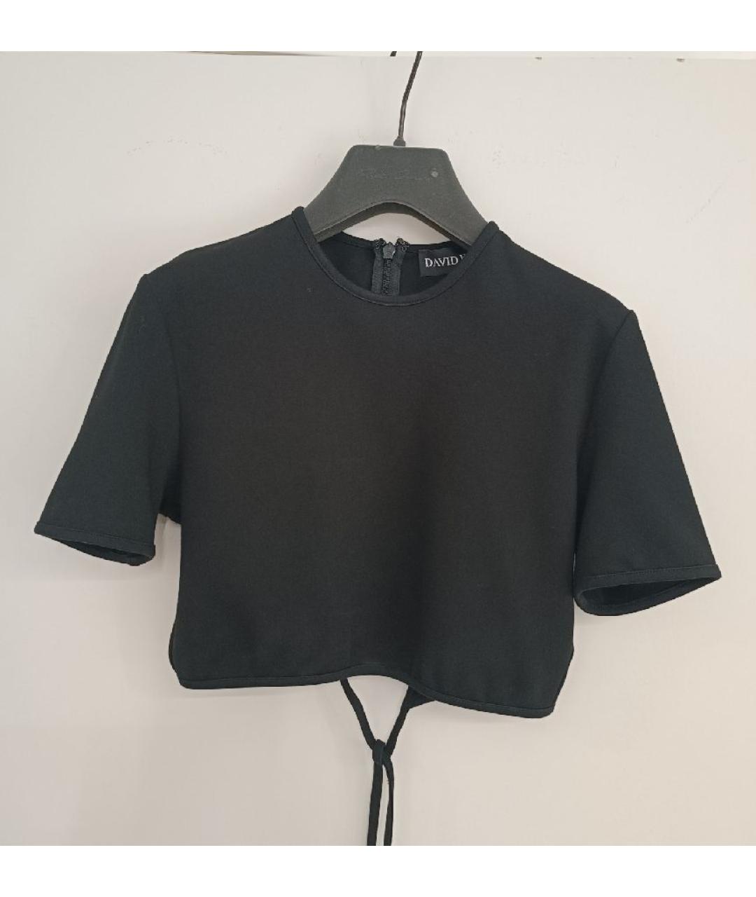 DAVID KOMA Черная хлопковая футболка, фото 8