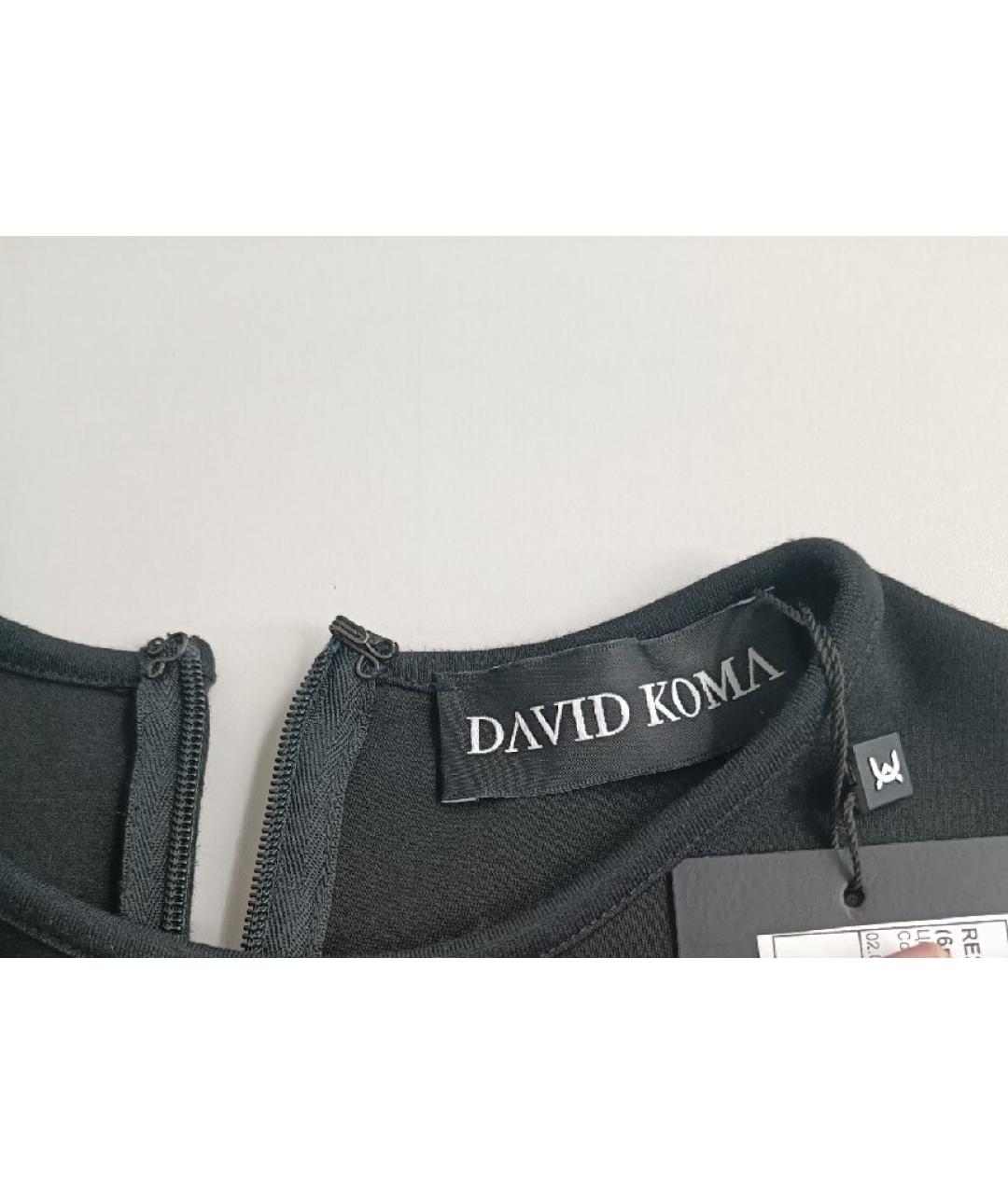 DAVID KOMA Черная хлопковая футболка, фото 3