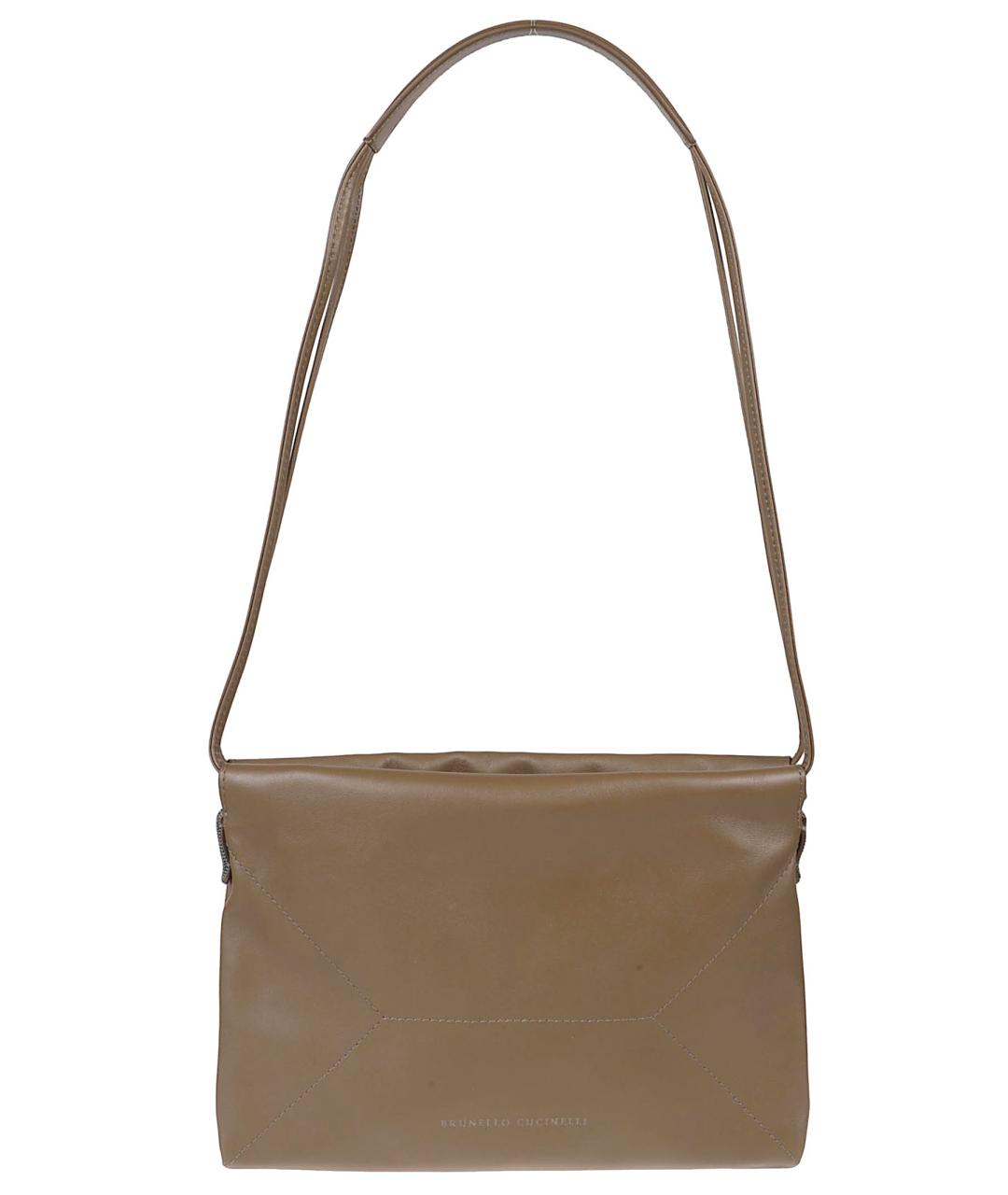 BRUNELLO CUCINELLI Бежевая кожаная сумка через плечо, фото 1