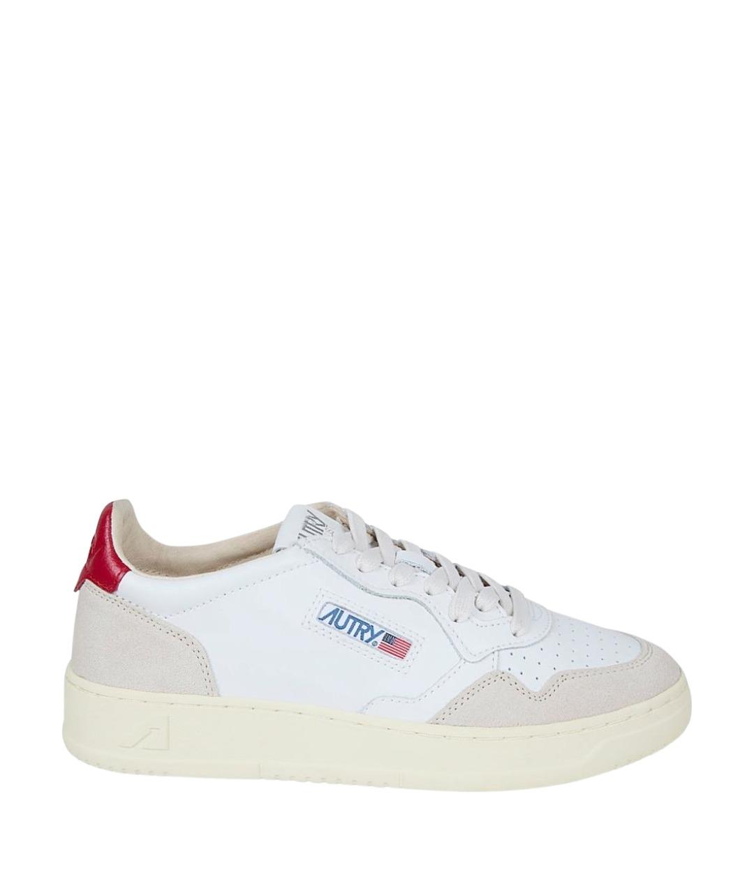 AUTRY Белые кожаные низкие кроссовки / кеды, фото 1