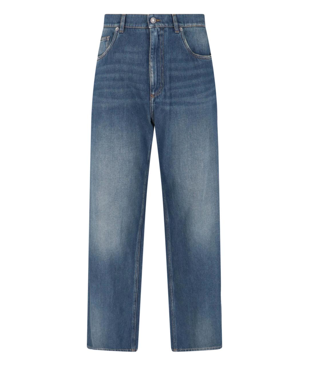 DOLCE&GABBANA Синие хлопковые прямые джинсы, фото 1