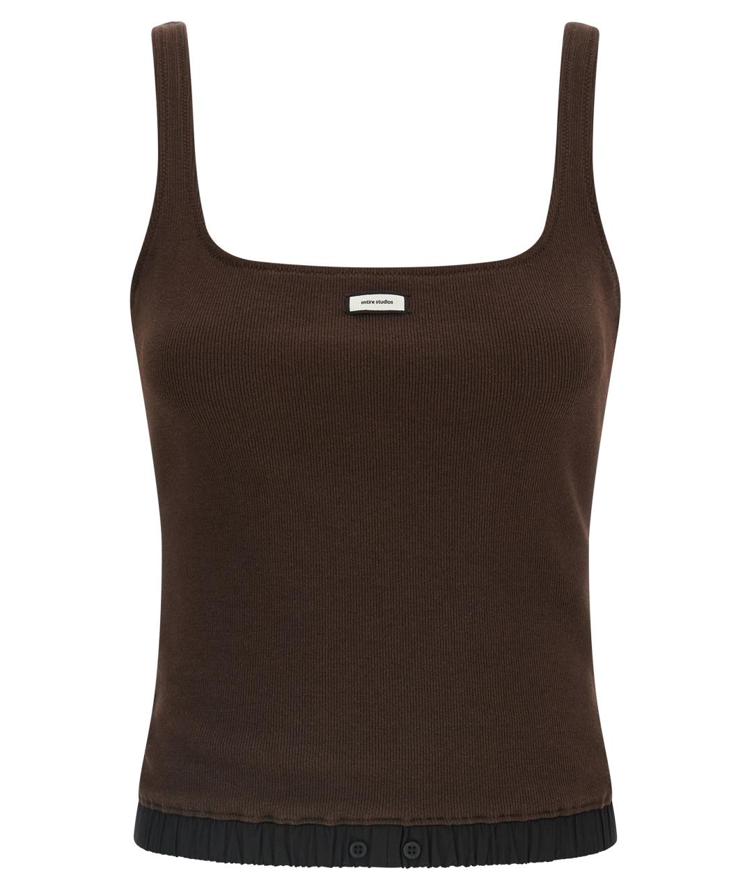 entire studios Коричневая хлопковая майка, фото 1