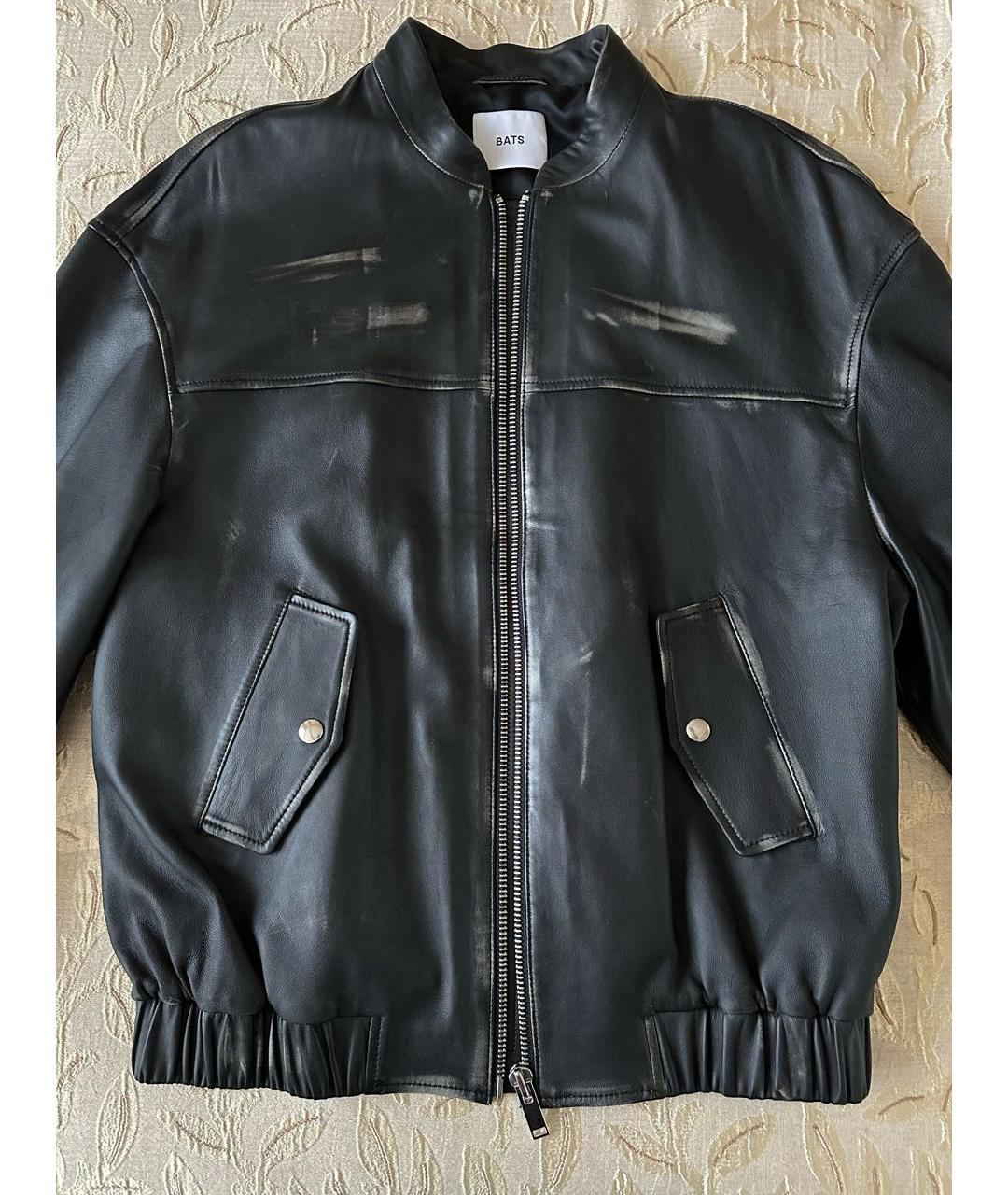 BATS Черная кожаная куртка, фото 7