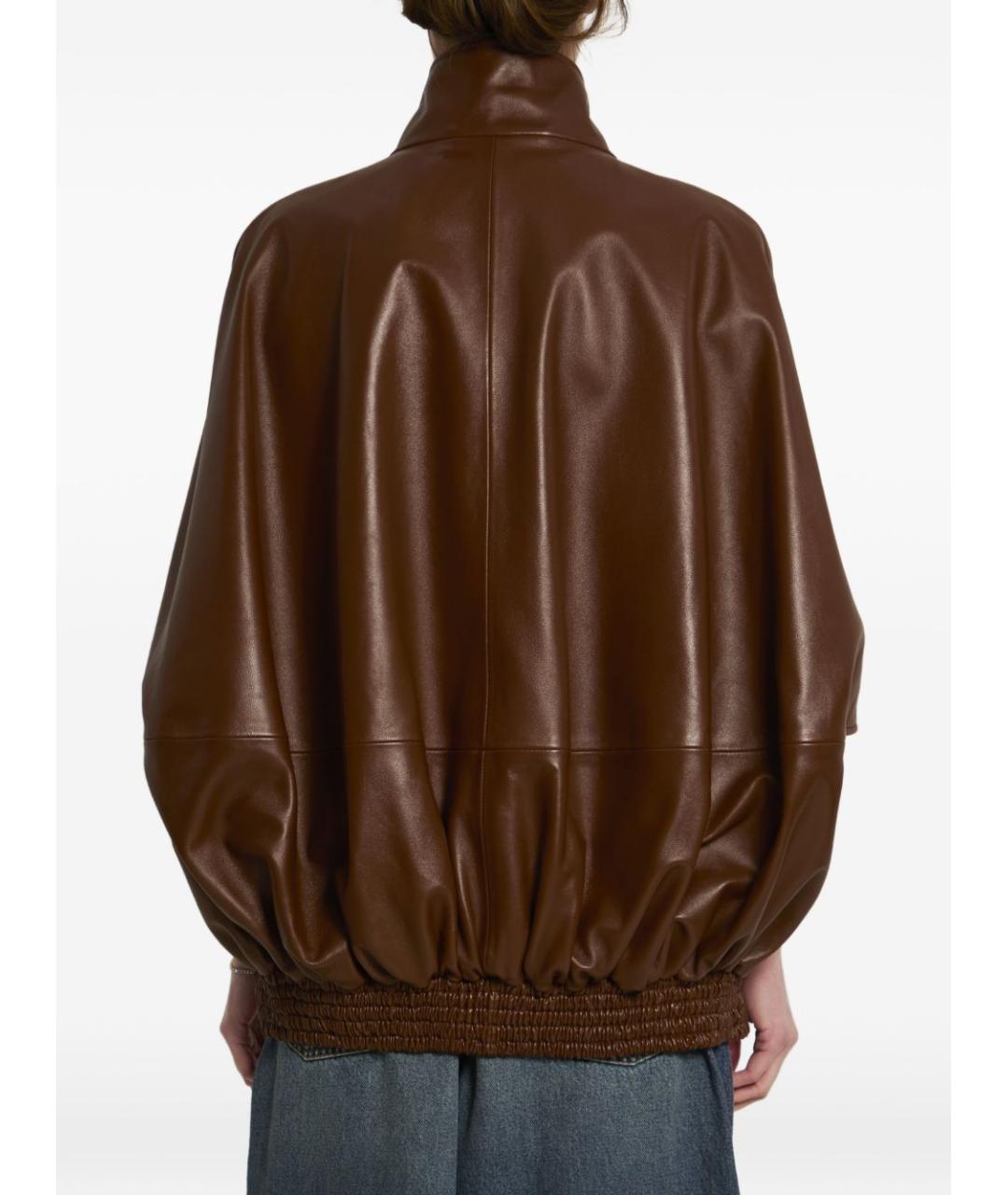 BALENCIAGA Коричневая кожаная куртка, фото 2