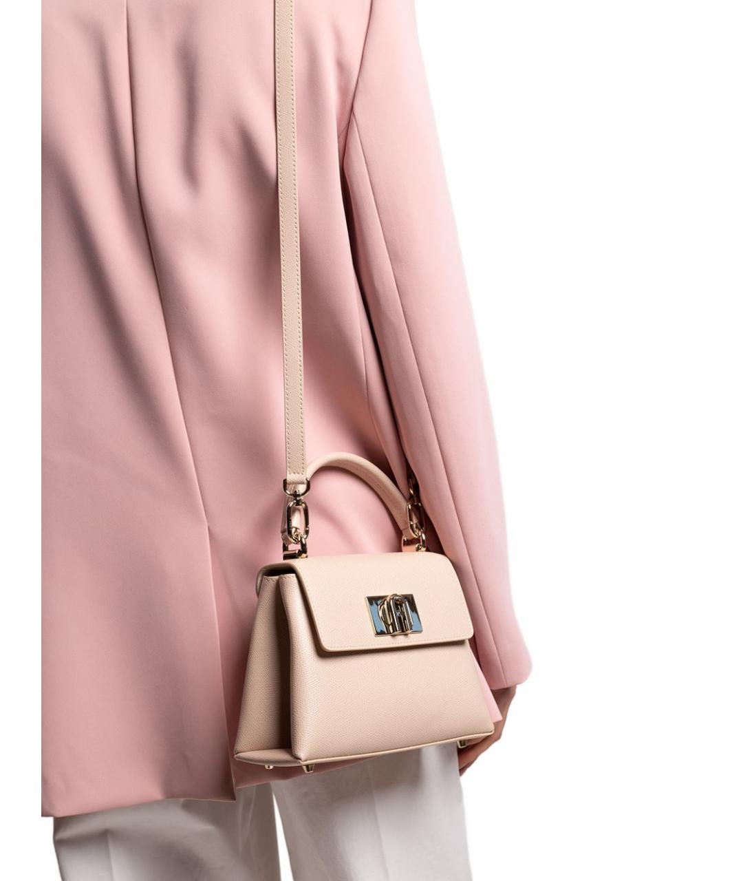 FURLA Розовая кожаная сумка через плечо, фото 4