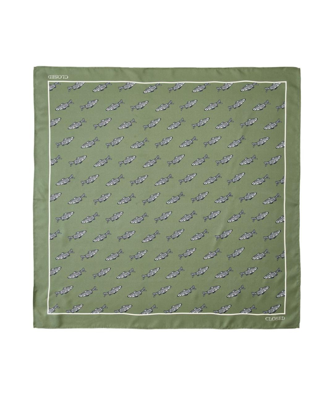 CLOSED Зеленый шелковый шарф, фото 1