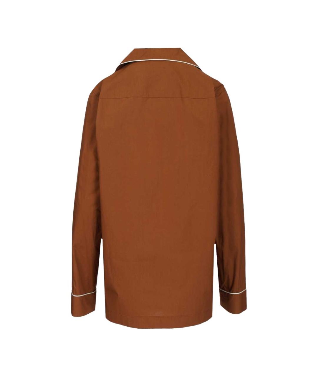 FORTE FORTE Коричневая хлопковая рубашка, фото 3