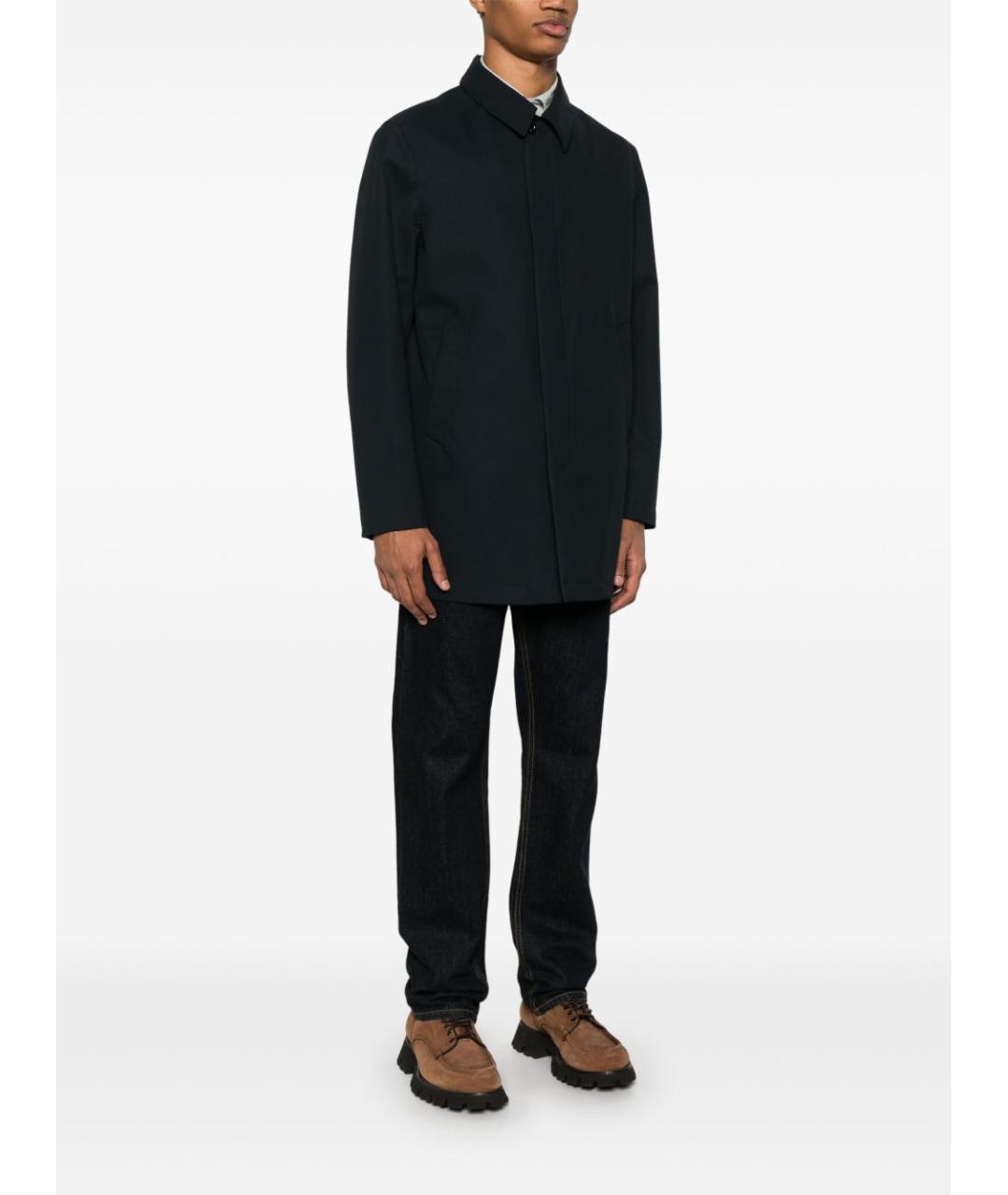 PEUTEREY Темно-синий полиэстеровый тренч / плащ, фото 5