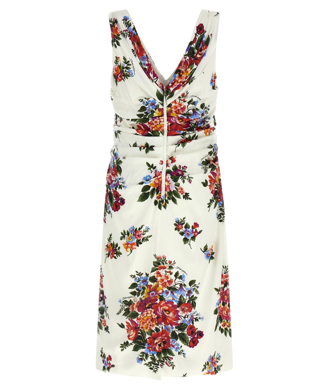 DOLCE&GABBANA Белое вискозное коктейльное платье, фото 2