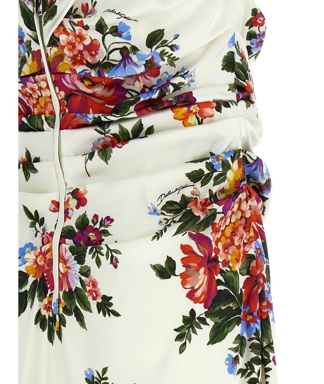 DOLCE&GABBANA Белое вискозное коктейльное платье, фото 4