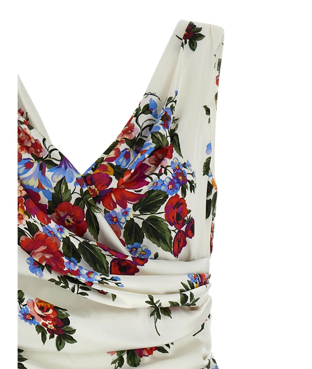 DOLCE&GABBANA Белое вискозное коктейльное платье, фото 3