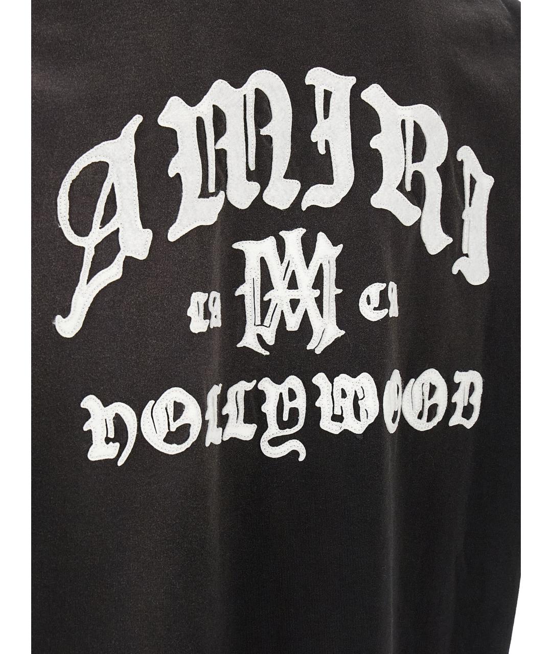 AMIRI Черная хлопковая футболка, фото 4